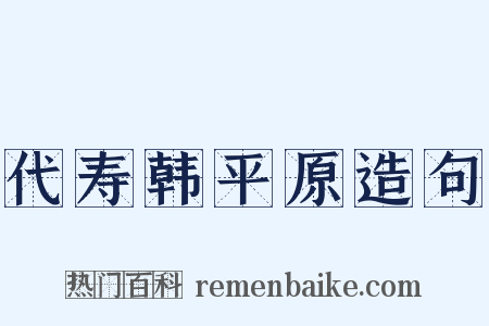 代寿韩平原造句是什么意思的图片